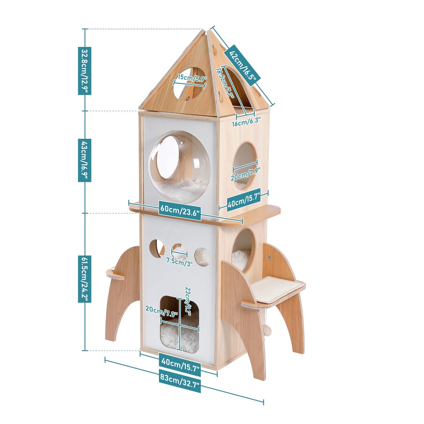 Multilevel Cat Tree Scratching Sisal Posts Wooden Cat Tower Climbing Frame with Cozy Condos Luxury Nest - Your Healthy Version