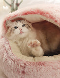 Winter Cat Bed Round Plush Warm Soft Pet Bed for Cat Soft Long Plush Mat For Small Dogs Puppy Sleeping bag Cats Nest