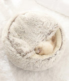 Winter Cat Bed Round Plush Warm Soft Pet Bed for Cat Soft Long Plush Mat For Small Dogs Puppy Sleeping bag Cats Nest