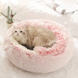 Winter Cat Bed Round Plush Warm Soft Pet Bed for Cat Soft Long Plush Mat For Small Dogs Puppy Sleeping bag Cats Nest