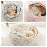 Winter Cat Bed Round Plush Warm Soft Pet Bed for Cat Soft Long Plush Mat For Small Dogs Puppy Sleeping bag Cats Nest