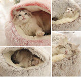 Winter Cat Bed Round Plush Warm Soft Pet Bed for Cat Soft Long Plush Mat For Small Dogs Puppy Sleeping bag Cats Nest