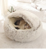 Winter Cat Bed Round Plush Warm Soft Pet Bed for Cat Soft Long Plush Mat For Small Dogs Puppy Sleeping bag Cats Nest