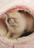 Winter Cat Bed Round Plush Warm Soft Pet Bed for Cat Soft Long Plush Mat For Small Dogs Puppy Sleeping bag Cats Nest