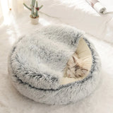 Winter Cat Bed Round Plush Warm Soft Pet Bed for Cat Soft Long Plush Mat For Small Dogs Puppy Sleeping bag Cats Nest