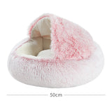 Winter Cat Bed Round Plush Warm Soft Pet Bed for Cat Soft Long Plush Mat For Small Dogs Puppy Sleeping bag Cats Nest