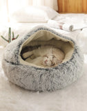 Winter Cat Bed Round Plush Warm Soft Pet Bed for Cat Soft Long Plush Mat For Small Dogs Puppy Sleeping bag Cats Nest