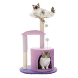 Flower Cat Tree with Natural Sisal Scratching Post, Cozy Cat Condo, Top Perch, Small Cat Tower for Small Indoor Cats, Pet Toys