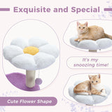 Flower Cat Tree with Natural Sisal Scratching Post, Cozy Cat Condo, Top Perch, Small Cat Tower for Small Indoor Cats, Pet Toys