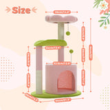 Flower Cat Tree with Natural Sisal Scratching Post, Cozy Cat Condo, Top Perch, Small Cat Tower for Small Indoor Cats, Pet Toys