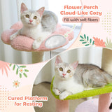 Flower Cat Tree with Natural Sisal Scratching Post, Cozy Cat Condo, Top Perch, Small Cat Tower for Small Indoor Cats, Pet Toys