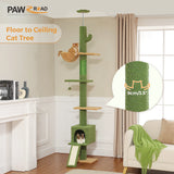 Adjustable 210-274CM Floor to Ceiling Cat Tree Tower 5 Tiers Climbing Tree for Indoor Cats with Condo Scratching Post Ladders