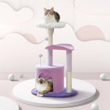 Flower Cat Tree with Natural Sisal Scratching Post, Cozy Cat Condo, Top Perch, Small Cat Tower for Small Indoor Cats, Pet Toys