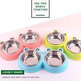 Double Dog Cat Bowls Stainless Steel Pet Feeder Water Bowls Non-slip Pet Food Drinking for Feeding Dogs Cats Rabbit Pet Supplies - Your Healthy Version