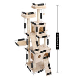 Modern Cat Tree Wooden Multi-Level Cat Scraper Tower Luxury Nest Cat Climbing Frame Cozy Condos Deeper Version Dangling Balls - Your Healthy Version