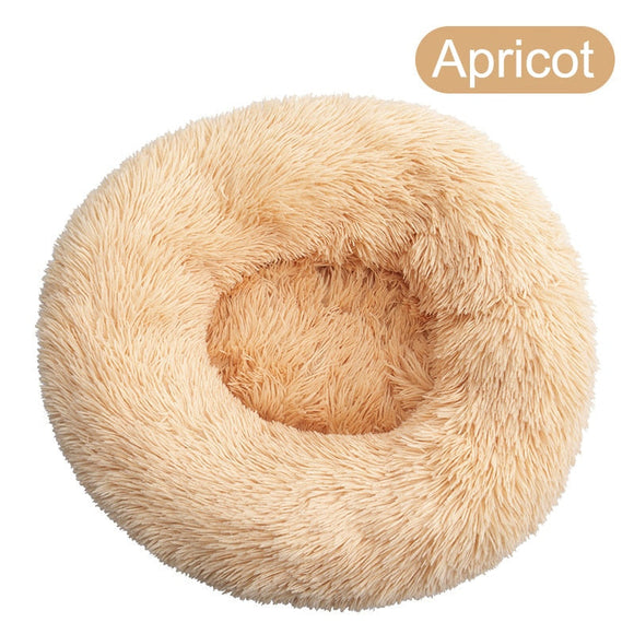 Round Big Dog Bed Sofa Long Plush Lounger Basket Fluffy Pet Bed House for Dogs Cats Puppy Cushion Winter Warm Pet Bed Kennel - Your Healthy Version