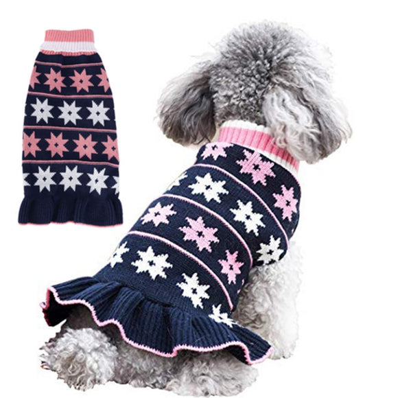 Warm Pet Dog Dresses for Small Dogs Sweater Puppy Cat Dress Shih Tzu Dachshund Clothes Pets Clothing Skirt roupa cachorro - Your Healthy Version