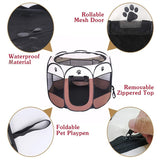 Pet Cage Portable Pet Tent Folding Dog House Cage Cat Tent Playpen Puppy Kennel Easy Operation Octagonal Fence Large Dogs House - Your Healthy Version