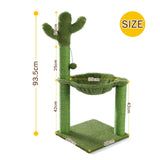 Cactus Cat Scratching Post with Sisal Rope Cat Scratcher Tree Towel with Comfortable Spacious Hammock Cats Climbing Frame - Your Healthy Version