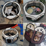 Pet Cage Portable Pet Tent Folding Dog House Cage Cat Tent Playpen Puppy Kennel Easy Operation Octagonal Fence Large Dogs House - Your Healthy Version