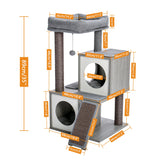 Cat Tree House Condo Cat’s Activity Center with Double Condo Indoor Soft Perch Fully Wrapped Scratching Sisal Post rascador gato - Your Healthy Version