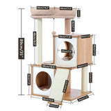 Cat Tree House Condo Cat’s Activity Center with Double Condo Indoor Soft Perch Fully Wrapped Scratching Sisal Post rascador gato - Your Healthy Version