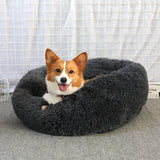 Round Big Dog Bed Sofa Long Plush Lounger Basket Fluffy Pet Bed House for Dogs Cats Puppy Cushion Winter Warm Pet Bed Kennel - Your Healthy Version