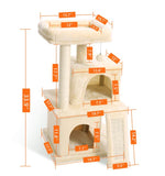 Cat Tree Furniture Tower Climb Activity Tree Scratcher Play House Kitty Tower Furniture Pet Play House - Your Healthy Version