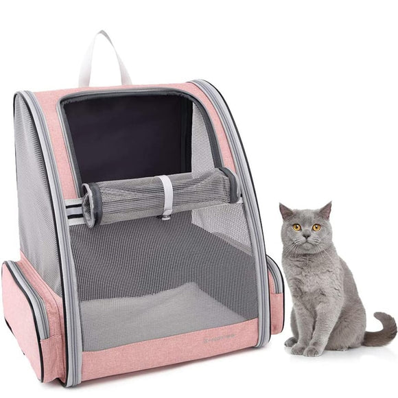 Foldable Pet Dog Carrier Bag Portable Breathable Carrier for Cat Mesh Zipper Double Shoulder Backpack for Travel Cat Accessories - Your Healthy Version