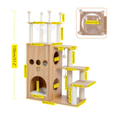 Cat Tree Furniture Tower Climb Activity Tree Scratcher Play House Kitty Tower Furniture Pet Play House - Your Healthy Version