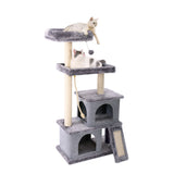 Modern Cat Tree Wooden Multi-Level Cat Scraper Tower Luxury Nest Cat Climbing Frame Cozy Condos Deeper Version Dangling Balls - Your Healthy Version