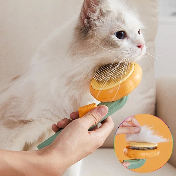 Cat Brush Comb Pet Pumpkin Comb For Dogs Cats Dog Hair Remover Brush Pet Hair Shedding Self Cleaning Comb Pet Grooming Tools - Your Healthy Version