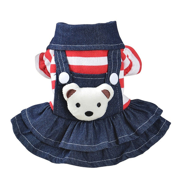 Spring Pet Dog Clothes Dog Denim Dress Jeans Skirt Small Dog Dress Puppy Clothes Chihuahua Yorkies Teddy Pet Clothing - Your Healthy Version