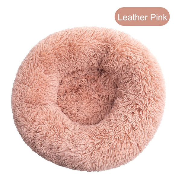 Round Big Dog Bed Sofa Long Plush Lounger Basket Fluffy Pet Bed House for Dogs Cats Puppy Cushion Winter Warm Pet Bed Kennel - Your Healthy Version