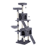 Modern Cat Tree Wooden Multi-Level Cat Scraper Tower Luxury Nest Cat Climbing Frame Cozy Condos Deeper Version Dangling Balls - Your Healthy Version