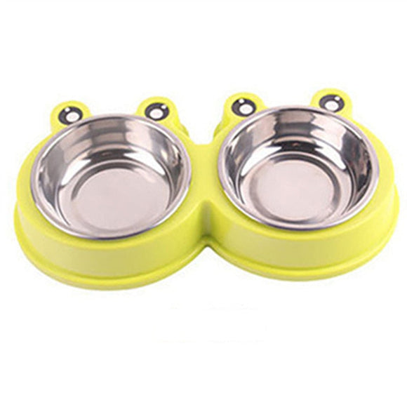 Double Dog Cat Bowls Stainless Steel Pet Feeder Water Bowls Non-slip Pet Food Drinking for Feeding Dogs Cats Rabbit Pet Supplies - Your Healthy Version