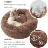 Round Big Dog Bed Sofa Long Plush Lounger Basket Fluffy Pet Bed House for Dogs Cats Puppy Cushion Winter Warm Pet Bed Kennel - Your Healthy Version