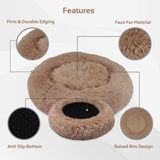 Round Big Dog Bed Sofa Long Plush Lounger Basket Fluffy Pet Bed House for Dogs Cats Puppy Cushion Winter Warm Pet Bed Kennel - Your Healthy Version