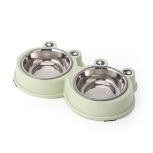 Double Dog Cat Bowls Stainless Steel Pet Feeder Water Bowls Non-slip Pet Food Drinking for Feeding Dogs Cats Rabbit Pet Supplies - Your Healthy Version