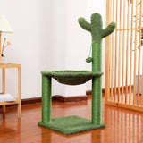 Cactus Cat Scratching Post with Sisal Rope Cat Scratcher Tree Towel with Comfortable Spacious Hammock Cats Climbing Frame - Your Healthy Version