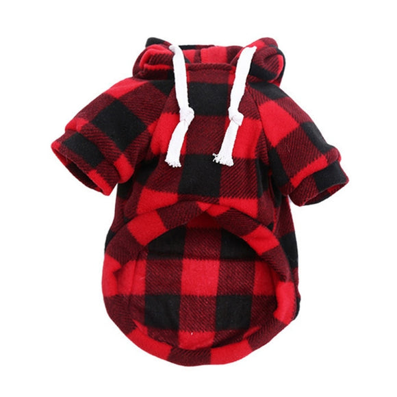 British Style Winter Dog Clothes Plaid Hoodie Jacket Thicker Warm Big Dog Coat Jacket For Small Middle Large Dog Clothing - Your Healthy Version