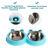 Double Dog Cat Bowls Stainless Steel Pet Feeder Water Bowls Non-slip Pet Food Drinking for Feeding Dogs Cats Rabbit Pet Supplies - Your Healthy Version