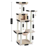 Modern Cat Tree Wooden Multi-Level Cat Scraper Tower Luxury Nest Cat Climbing Frame Cozy Condos Deeper Version Dangling Balls - Your Healthy Version