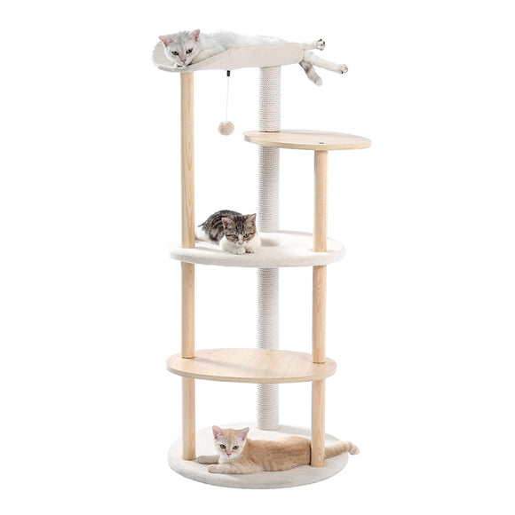 Luxury Cat Tree  Large Climbing Frame Multi-Layer Scratching Post Resistant Sisal Cat Tree with Hanging Ball Kitten Playground - Your Healthy Version