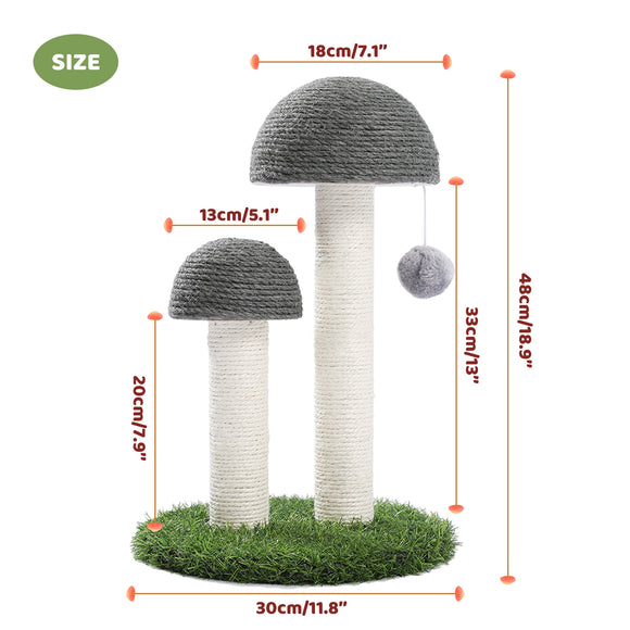 Cute Cactus Pet Cat Tree Toy with Ball Scratching Post for Cat Kitten Climbing Mushroom Condo Protecting Furniture - Your Healthy Version