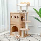 Cat Tree House Condo Cat’s Activity Center with Double Condo Indoor Soft Perch Fully Wrapped Scratching Sisal Post rascador gato - Your Healthy Version