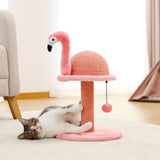 Animal Shaped Cat Scratching Post Flamingos Cute Cat Tree Tower with Sisal Rope for Indoor Cats House Furnitures Climbing Frame - Your Healthy Version