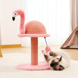 Animal Shaped Cat Scratching Post Flamingos Cute Cat Tree Tower with Sisal Rope for Indoor Cats House Furnitures Climbing Frame - Your Healthy Version