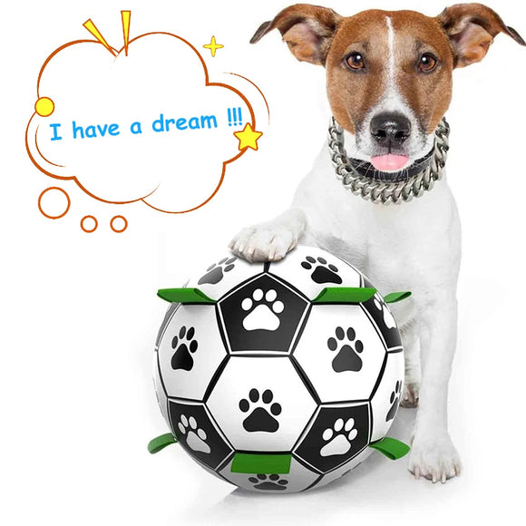 Dog Toy Interactive Pet Football Toys with Grab Tabs Dog Outdoor training Soccer Pet Bite Chew Balls for Dog accessories - Your Healthy Version