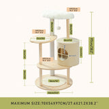 Cat Tree House Condo Cat’s Activity Center with Double Condo Indoor Soft Perch Fully Wrapped Scratching Sisal Post rascador gato - Your Healthy Version